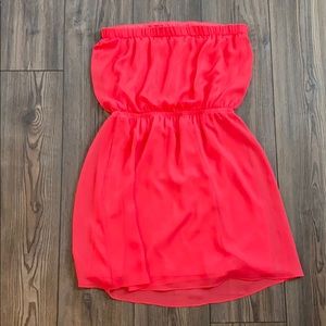 Coral pink sheer dress